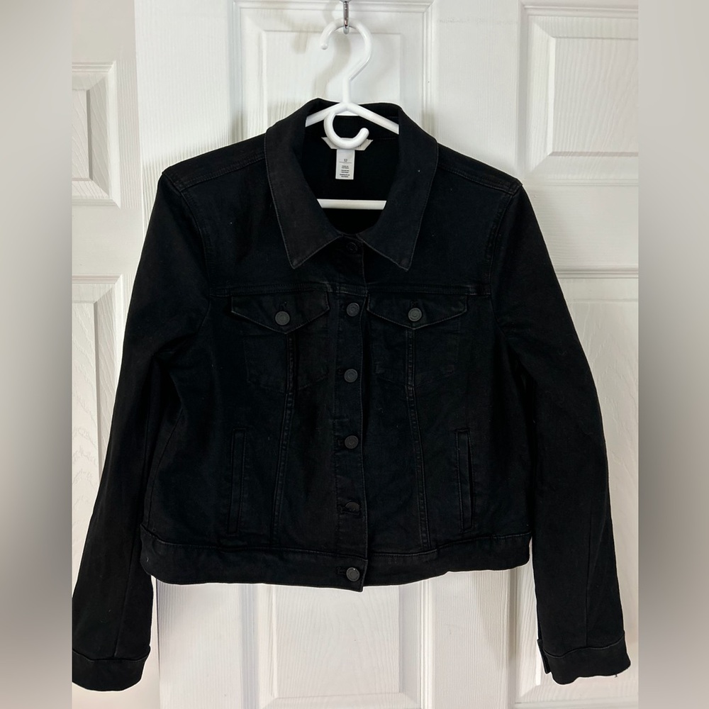 White House Black Market Black Denim  Jacket